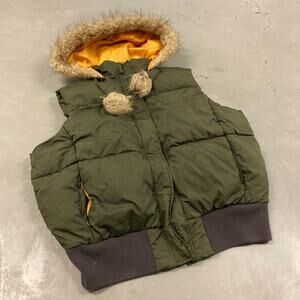 Fur hood fubu puffer Jacket vest